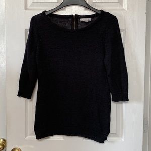 Y2K WD•NY Black Knit Knitted Goth Sweater Exposed Zipper